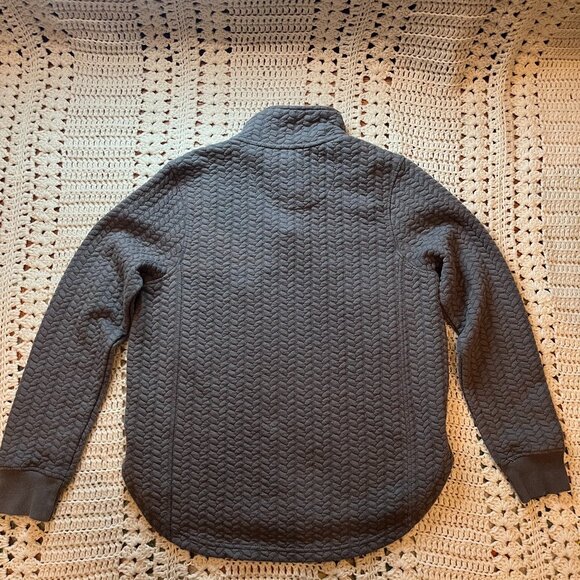 Ladies Pressbox Alabama Quilted Weave Texture Quarter Zip Sweatshirt Size Medium - Picture 5 of 7